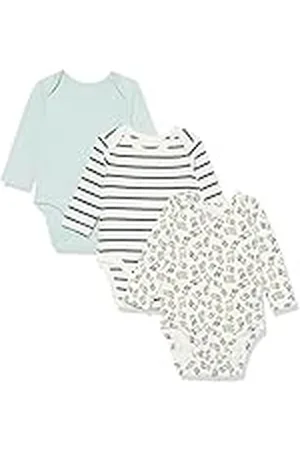 Amazon Body de Manga Larga de Punto elástico de algodón (Anteriormente Amazon Aware) Unisex Bebés, Pack de 3, , Prematuro