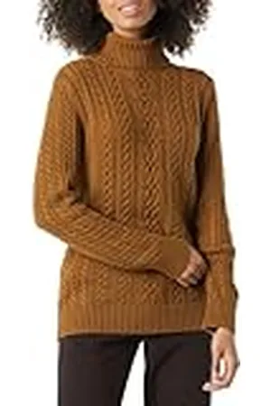 Amazon Jersey de Cuello Vuelto y Punto Cable de Tipo Pescador (Disponible en Tallas Grandes) Mujer, , XXL Grande