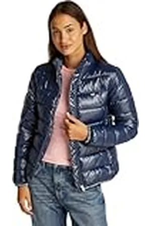 Tommy Hilfiger Cazadora acolchada Mujer Essential Tape brilante, Azul (Dark Night Navy), XL
