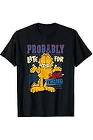 Garfield Probably Late For Something Distressed Vintage Camiseta