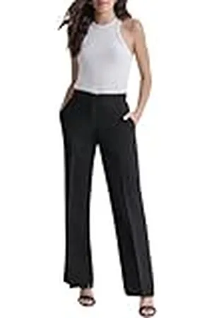 DKNY Double Weave Wide Leg Pants Pantalones, , 38 Mujeres