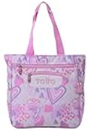 TOTTO Bolso Escolar, Modelo Cutara, Bolso para Ordenador Portátil 14 Pulgadas, Capacidad 16L, 3 Bolsillos con Cremallera, Bolsillo Trasero, 2 Bolsillos para Botella, Estampado Amalia