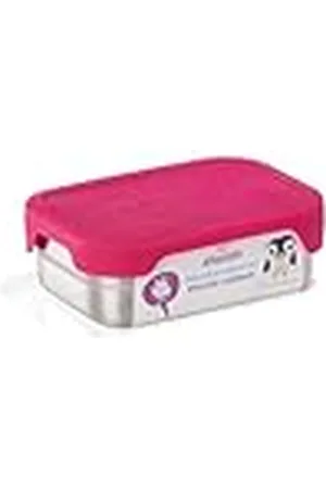 Affenzahn Juego de fiambreras de acero inoxidable, incluye caja de aperitivos, tapa de silicona, sin BPA, apto para lavavajillas, búho