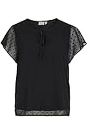 VILA Viedee C/S V-Cuello Top/LC Blusa de Manga Corta, , 38 Mujeres