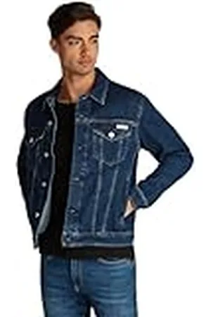 Calvin Klein Cazadora vaquera Hombre Slim Denim Jacket con botonera, Azul , XXL