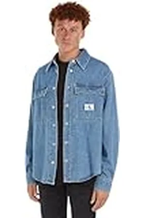 Calvin Klein Jeans Relaxed Linear Shirt J30J324582 Camisas Casuales, , M para Hombre
