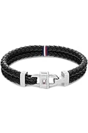 Tommy Hilfiger Jewelry Pulsera para Hombre con Cuero y Cierre de Acero Inoxidable - 2790361