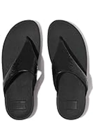 FitFlop Lulu Sequin Toe-Post Sandals, Sandalia Mujer, Black, 41 EU