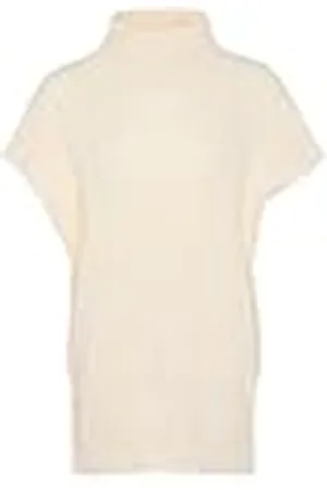 Blonda Chaleco sin Mangas para Mujer de Punto Lana, Talla M/L Suéter, Color Blanco