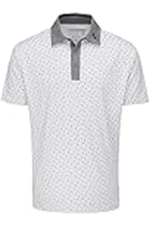 Stuburt Fischer-Polo de Manga Corta, Transpirable, Ligero, Ajuste clásico, Absorbe la Humedad Camisa, , S para Hombre