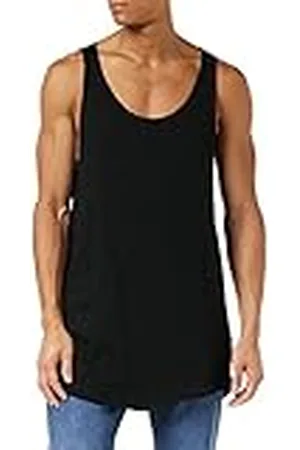 Urban classics Long Shaped Open Edge Loose Tank Camiseta Deportiva de Tirantes, , L para Hombre