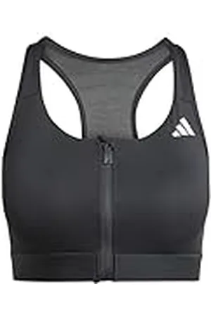adidas Powerreact - Sujetador de Entrenamiento con Cremallera para Mujer, Talla M, E-G, Color Negro