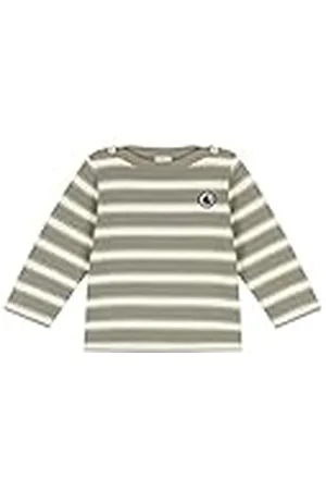 Petit Bateau Marinero para Bebé-Niños, Verde Marecage / Blanco Avalanche, 3 años