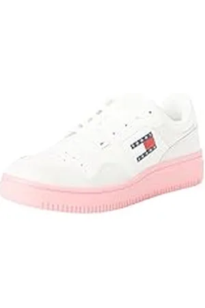 Tommy Hilfiger TJW Retro Basket ESS EN0EN02505, Zapatilla con Suela Cupsole Mujer, Rosa (Ecru/Pink Alert), 37 EU