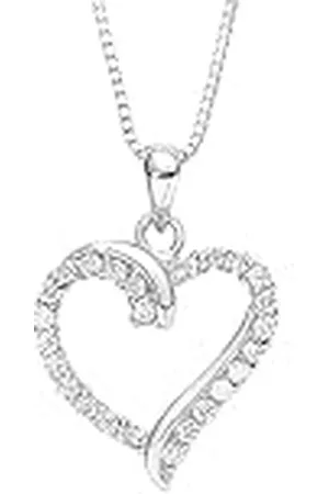 Amor Collar con colgante Collar de de ley 925 para señora, con sintetizador de circonitas cúbicas, 45 cm, , corazón, Se entrega en caja de regalo de joyería