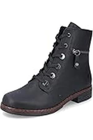 Rieker Mujer Botines 75142, señora Botines con Cordones,Media Bota,Bota con Cordones,Zapato de transición,Bota,Negro (Schwarz / 01),41 EU / 7.5 UK