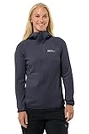 Jack Wolfskin Kolbenberg FZ W-Sudadera con Capucha Chaqueta, Gris/Plateado, XXL para Mujer