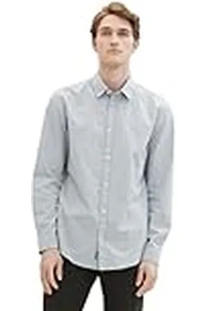 TOM TAILOR 1041174 Camisa, 35229-Gris Menta a Rayas, XXXL para Hombre
