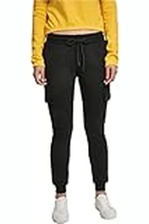 Urban classics Pantalón Mujer Cargo con Bolsillos Laterales, Ajuste Ajustado, Puños Elásticos, Distintos Colores y Varias Tallas XS - 5XL