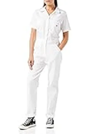 Dickies Mujer, Mono Flex de manga corta, White, XL