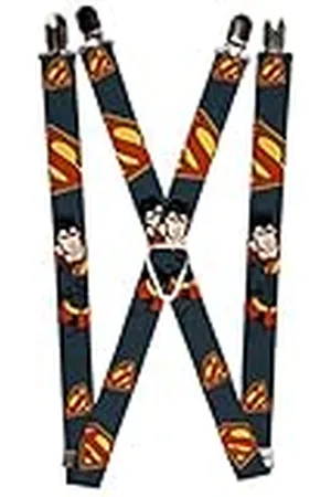 Buckle Tirantes-Postura de acción de Superman/Escudo disperso Azul Marino/Dorado, , Taille Unique para Hombre