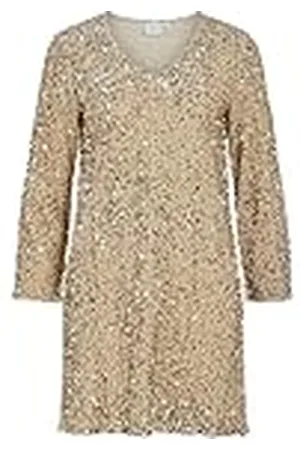 VILA Vifaith V-Neck L/S Sequin Dress/Vol, , S Mujeres