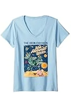 Clangers Mujer The Iron Chicken Servicio de eliminación de basura Retro Camiseta Cuello V