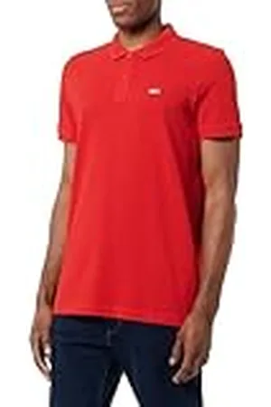 Tommy Hilfiger Polo de Manga Corta Hombre Slim Fit, Rojo (Red Hot), M