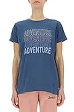 Jeep O102760-Q021 J Camiseta Oversize Mujer Adventure - Estampado Grande - Mangas con Vueltas J23S Mujer L