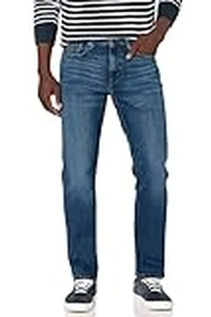 Amazon Pantalón Vaquero Elástico de Ajuste Deportivo Hombre, , 34W / 33L