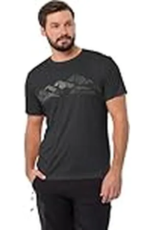 Jack Wolfskin Peak Graphic T M Camiseta de Manga Corta, Hombre, Fantasma, 3XL