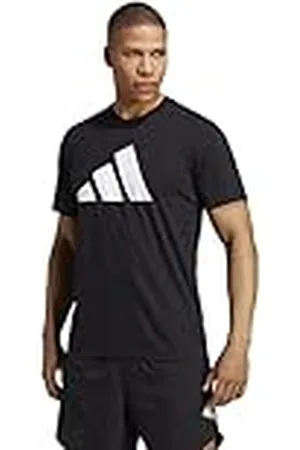 adidas Hombre Train Essentials Feelready Logo Training tee, Black/White, M