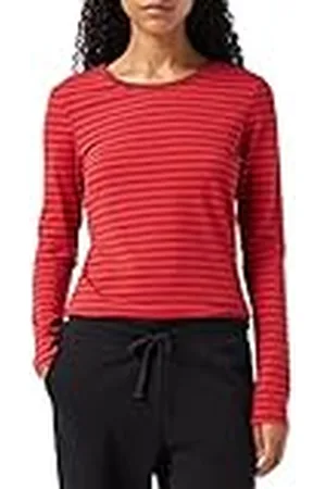 Amazon Camiseta de Cuello Caja, Manga Larga y Ajuste Clásico (Disponible en Tallas Grandes) Mujer, , S
