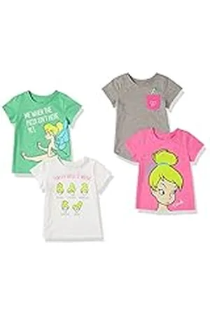 Amazon Disney | Marvel | Star Wars | Frozen | Princess Camisetas de Manga Corta Niña, Pack de 4, , 5 años