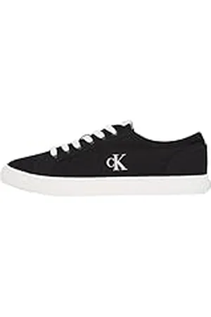 Calvin Klein Sneaker con suela vulcanizada Hombre Canvas Low Top, Negro (Ck Black/Bright White), 40