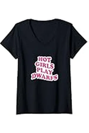 Fantasy Mujer Chicas Calientes Juegan Enanos Camiseta Cuello V