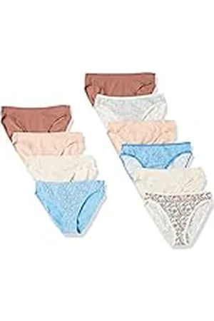 Amazon Ropa Interior de algodón con Pernera Alta (Disponible en Tallas Grandes) Mujer, Pack de 10, , 38
