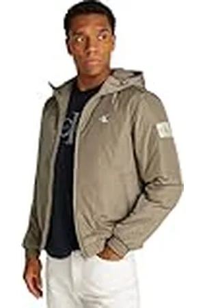 Calvin Klein Jeans Hombres PADDED HOODED HARRINGTON J30J325596, Grey (Brindle), XL