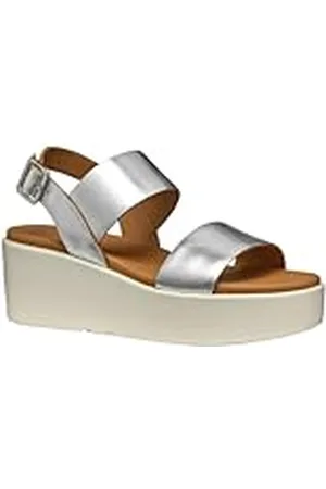 Geox D XAND 2.2S A, Sandalia de cuña Mujer, Silver, 40 EU