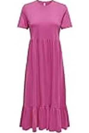 ONLY Onlmay Life S/S Peplum Calf Dressbox Jrs Vestido Largo, , L para Mujer
