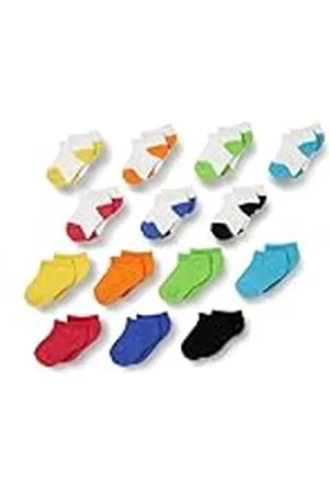 Amazon Calcetín Bajo de Algodón Unisex Niño, 14 Pares, , 8 años