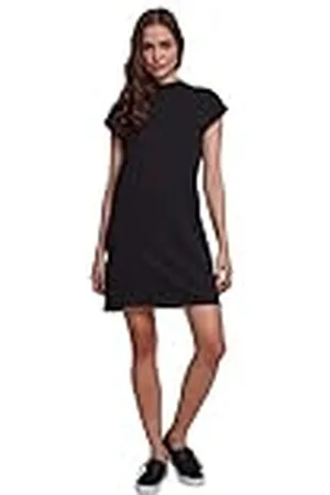 Urban classics Vestido De Manga Corta Para Mujer, Vestido De Verano Algodón, Cuello Estrecho, Vestido Casual, Tallas Xs - 5Xl