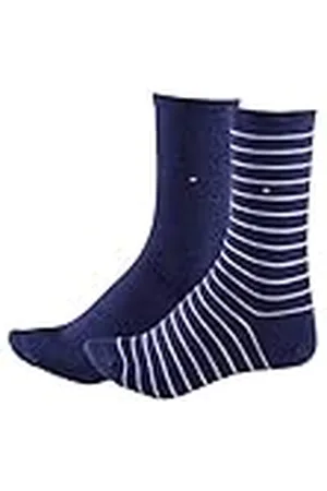 Tommy Hilfiger Classic Calcetines, Blue Navy, 35-38 (Pack de 2) para Mujer