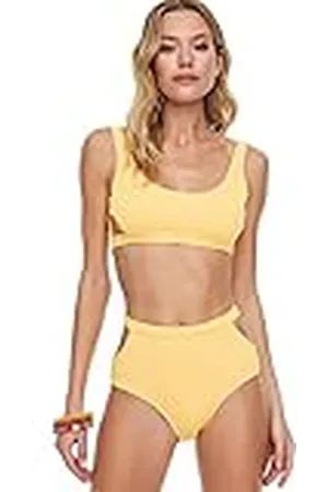 Trendyol Detalles Estructurados de Cintura Alta en el Bikini Parte Inferior, , 34 para Mujer