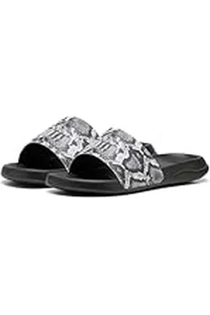 PUMA Popcat 20 Snake Chic, Sandalias deslizantes Mujer, Black Silver, 40.5 EU