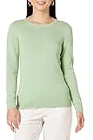 Amazon Jersey de Cuello Caja Ligero de Manga Larga (Disponible en Tallas Grandes) Mujer, , L