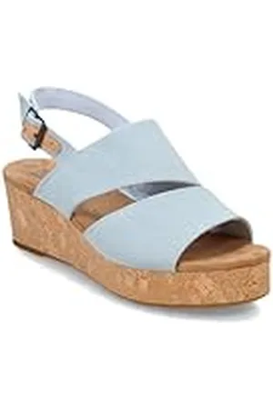 TOMS Claudine, Sandalias con cuña Mujer, Azul Pastel, 38 EU