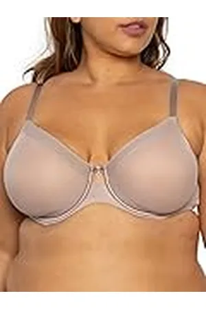 CURVY COUTURE Sujetador con Aros sin Forro de Malla Transparente de Cobertura Completa, Ladrido, 115D para Mujer
