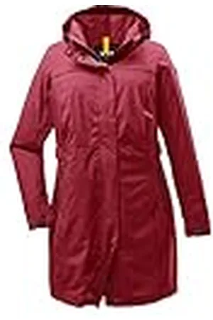 Stoy Thiant WMN PRK C Chaqueta Funcional con Capucha Desmontable, Tallas Grandes, Rojo Oscuro, 52 Große Größen para Mujer