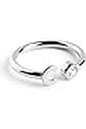 SINGULARU Anillo Personalizado Letter Spark . Ajustable. de Ley 925 con Acabado Baño de Rodio. Talla Unica. Joyas para Mujer. Letra C